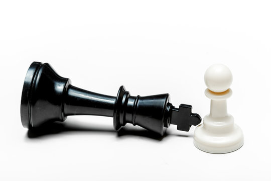 Chess game or chess pieces on white background
