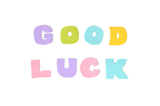 Good luck text on white background - isolated
