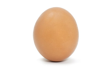 Single chicken egg isolated on white background with clipping path.