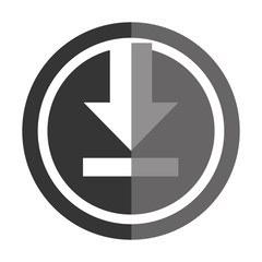 Download isolated icon in black and white colors, vector illustration graphic.