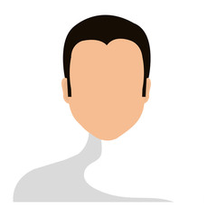 Human male faceless with black hair, vector illustration graphic design.