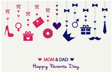 Parents day greeting card or background. vector illustration.