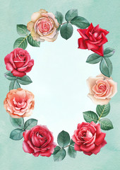 Fototapeta premium Watercolor illustration of a rose flower. Perfect for greetings