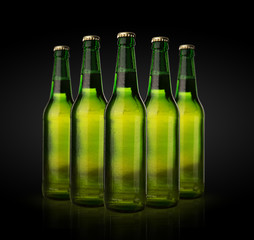 Cold wet beer bottles