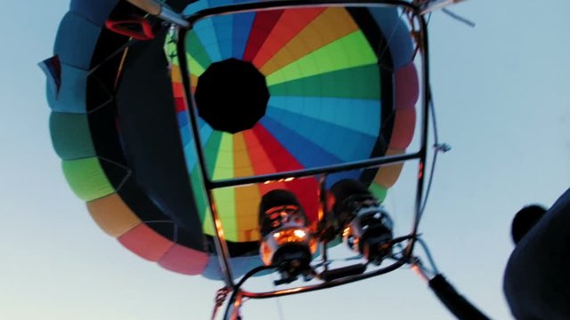 hot air baloon double burner firing in air