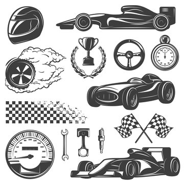 Racing Black Icon Set