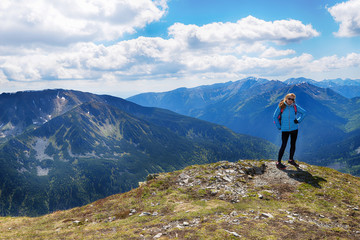 woman in mountains