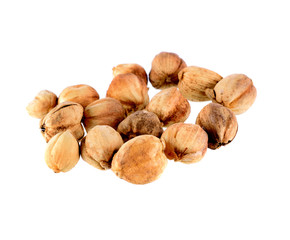 Cardamon seeds on white background