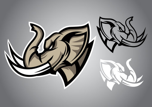 elephant head elephant head linethai logo vector emblem illustration design idea creative