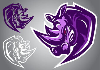 rhino logo vector emblem illustration design idea creative tattoo symbol sing © KosinStudio