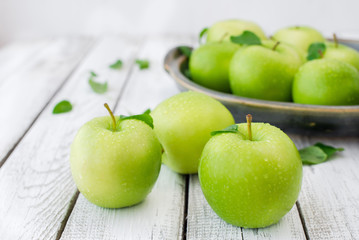 Green fresh apples