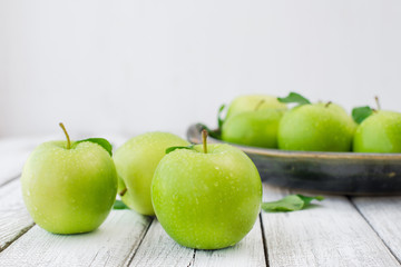 Green fresh apples