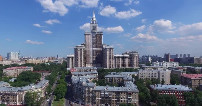 Aerial Moscow District Buildings and houses Cityscape