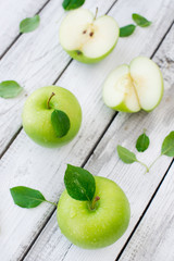Green fresh apples