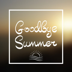 Goodbye Summer Lettering Vector Background
