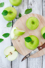 Green fresh apples