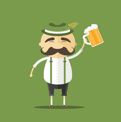 Netter Bayer in Lederhose mit Ma&szlig; Bier in der Hand - Vektor