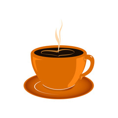Cup of Tea, a Cup of Coffee Isolated on White Background, Vector Illustration