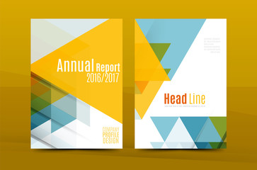 Fototapeta premium Geometric mosaic design, a4 size business corporate correspondence letter cover