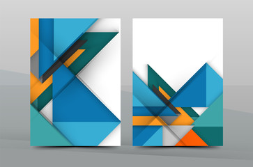 Colorful geometric A4 business print template