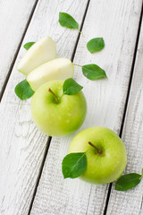 Green fresh apples