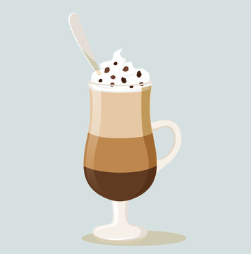 Latte Macchiato - Eiskaffee - Eisschokolade Vektor