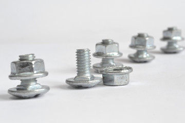 Bolts on white