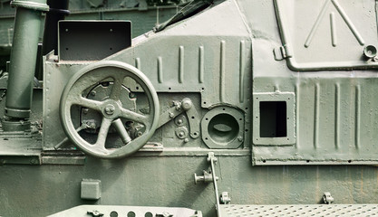 Green metal industrial background, details