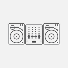 DJ Equipment line icon, outline vector logo illustration, linear pictogram isolated on white