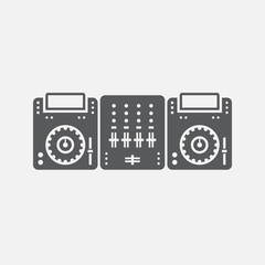 DJ Equipment icon vector, solid logo illustration, pictogram isolated on white