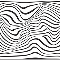 optical art background wave design black and white