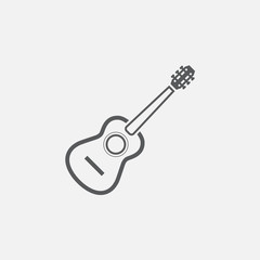 acoustic guitar line icon, outline vector logo illustration, linear pictogram isolated on white