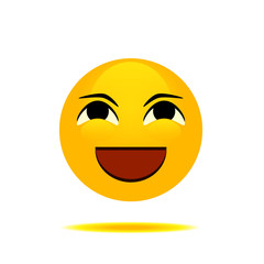 Smiling emoticon with open mouth and smiling eyes