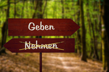 Schild 104 - Geben