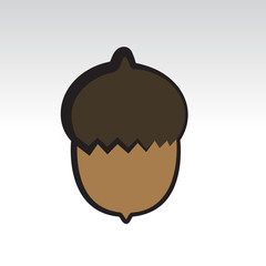 nut icon, isolated clipart symbol seed brown
