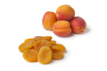 Fototapeta na wymiar Healthy fresh and dried apricot fruit