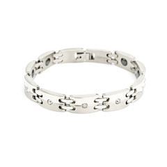 Fashion silver bracelet isolated on white

