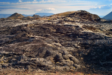 Obraz premium Lava field of the Krafla volcano in the north of Iceland.