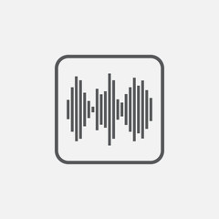 sound wave line icon, outline vector logo illustration, linear pictogram isolated on white