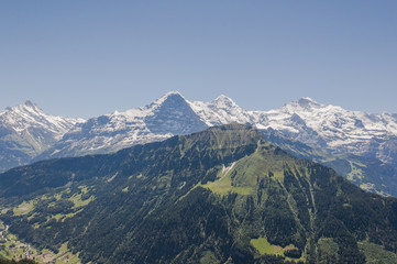Grindelwald, Dorf, Berner Oberland, Schreckhorn, Eiger, Mönch, Jungfrau, Schynige Platte, Wanderferien, Wanderweg, Alpen, Schweizer Berge, Sommer, Schweiz