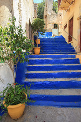 Ultramarine stairs , Symi, Greece