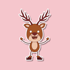 Naklejka premium funny Christmas character isolated icon design