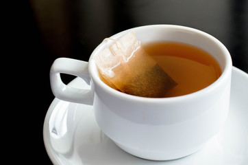 Cup of tea on back table