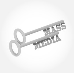 mass media key concept illustration design