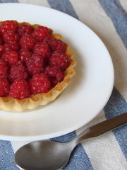 Handmade raspberry tart