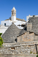 Fototapeta na wymiar Beautiful town of Alberobello with trulli houses