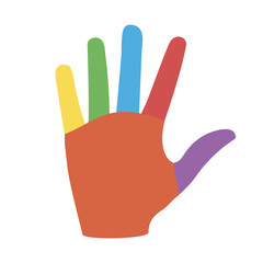 Fototapeta premium Hand with Colorful Fingers