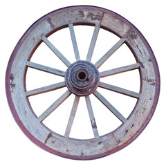  roue de charrette sur fond blanc