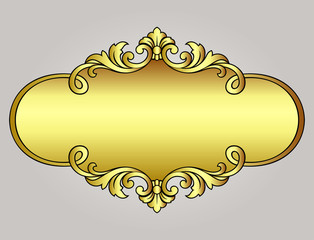 Vector vintage border frame engraving with retro ornament Vector