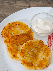 Potato Pancake on a wooden table